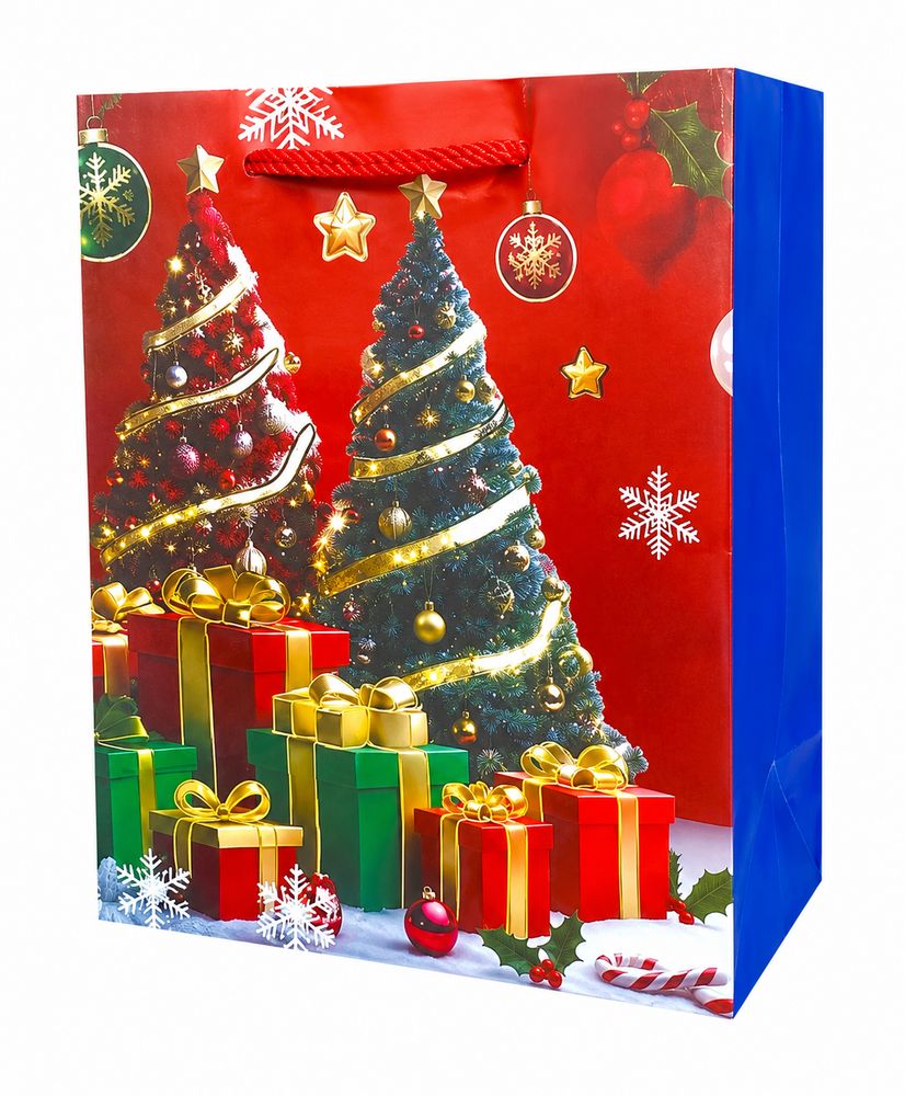 Пакет подарочный новогодний , 30 х 42,5 х 12cm 4 дизайна Unison (Y2200L)