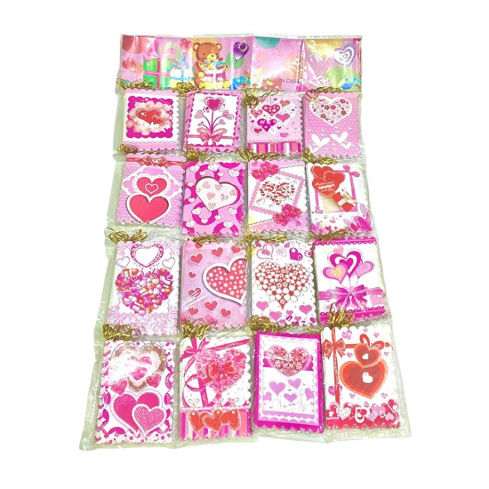 Открытки "Сердечки" 9,5 х 6,7см 160шт/уп (525-2)