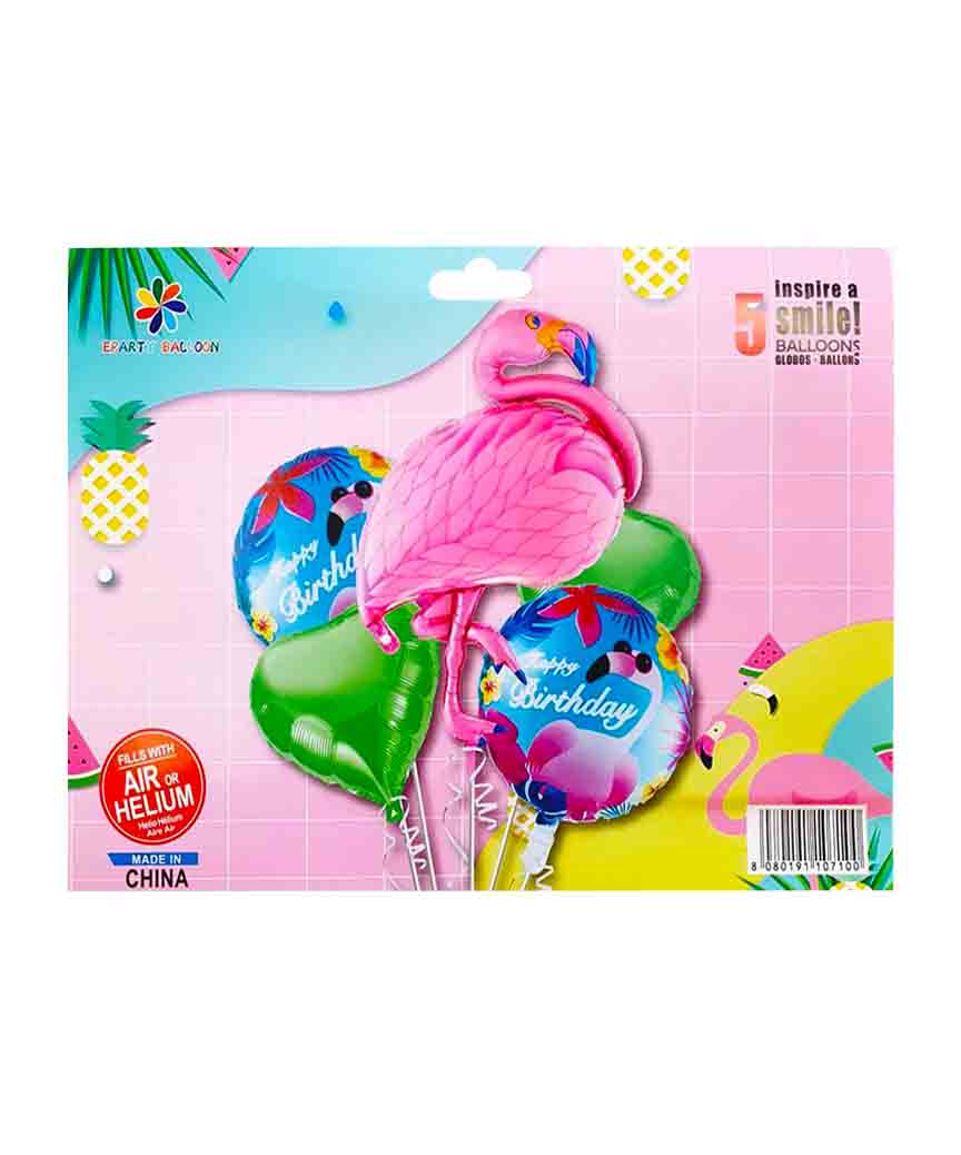 Набор из 5 шаров фольгированных "Фламинго party" Разноцветный (836973)