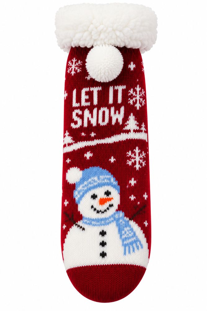 Шкарпетки з протиковзним покриттям, теплі Розмір 35-42 Unison (CP3257- let it snowman)