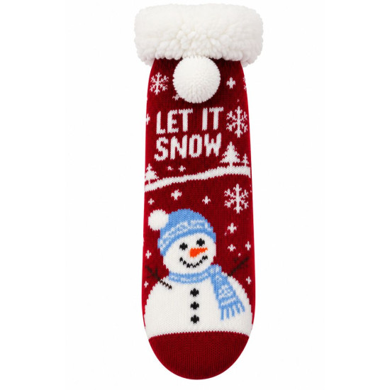 Шкарпетки з протиковзним покриттям, теплі Розмір 35-42 Unison (CP3257- let it snowman)