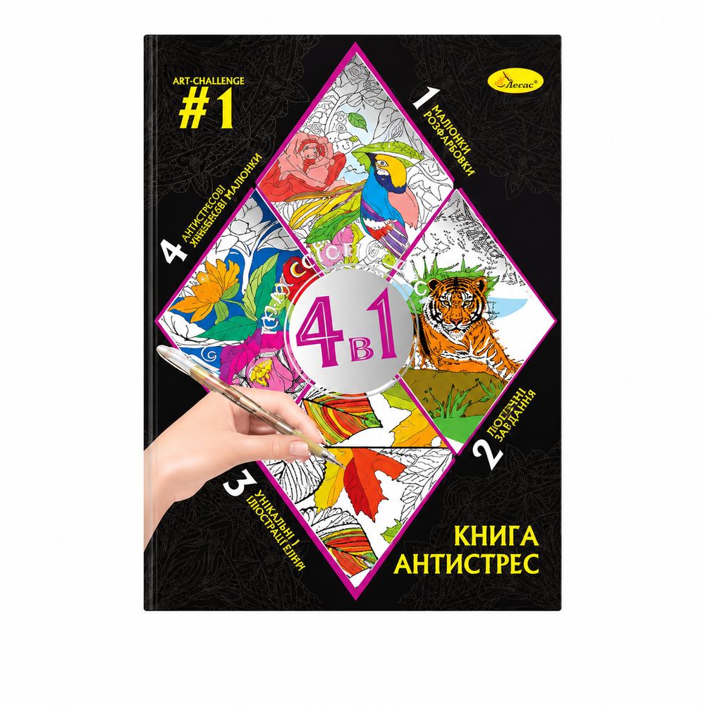 Розмальовка серія "Книга-АНТИСТРЕС 4 в 1" Мікс (РМ-80)