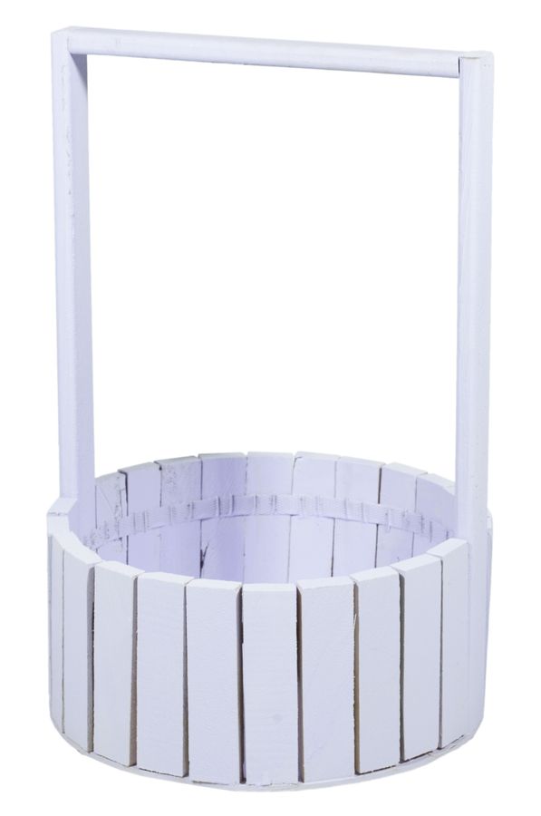 Корзина сиреневая деревяная круглая большая BW-230 (BW-230  lilac)