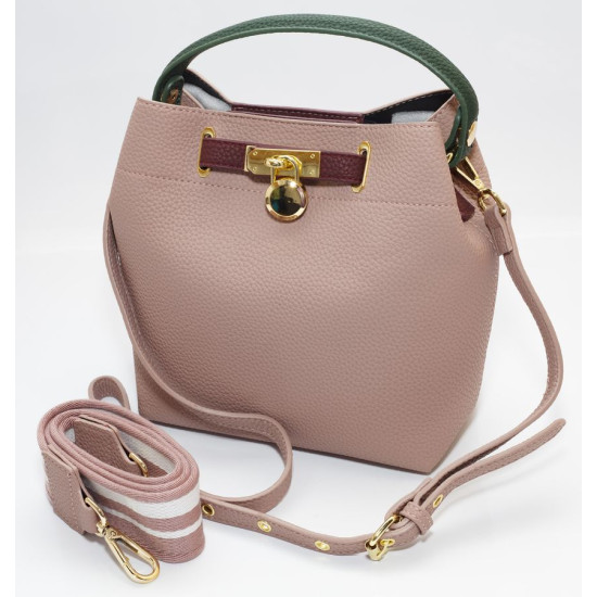 Сумка жіноча бежева 21х26см + косметичка 14,5х22см екошкіра (921-3  beige)