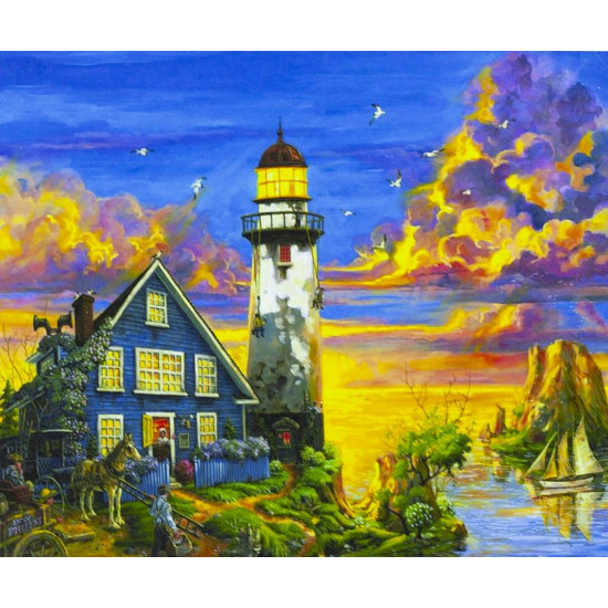 Картина по номерам "Деревенский маяк" 40*50см,крас.-акрил,кисть-3шт. (3475_B)