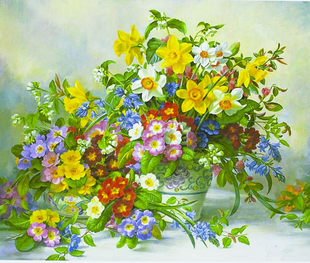 Картина за номерами "Букет" 40 * 50см, крас.-акрил, кисть-3шт. (5001)