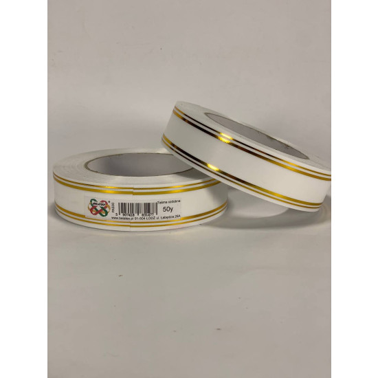 Лента пластиковая 3см х 45м Белый Unison (PAS30 -2 white + gold)