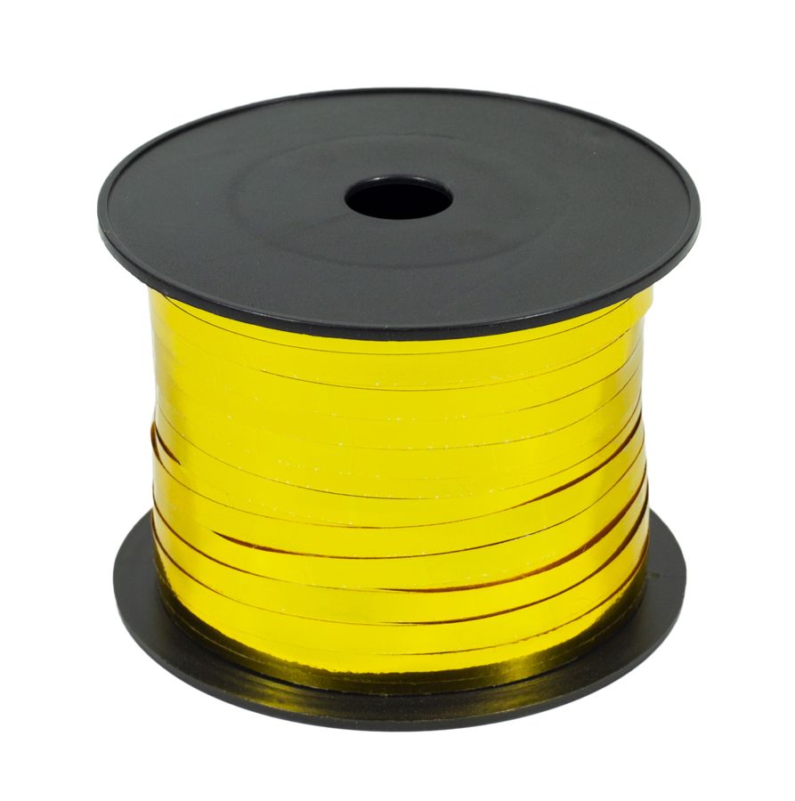 Лента золотая для букетов, подарков, шариков - 0.5cm, LP05200-1 Золотой Unison (LP05200-1)