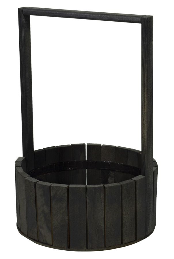 Кошик чорний дерев'яний  круглий великий BW-230    35\22\10 (BW-230 black)