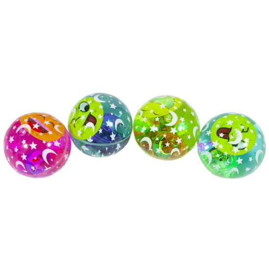 Игрушка "Мяч-попрыгун светодиодный - Смайлик" 6,5см 4 цвета, 844-6 (844-6)