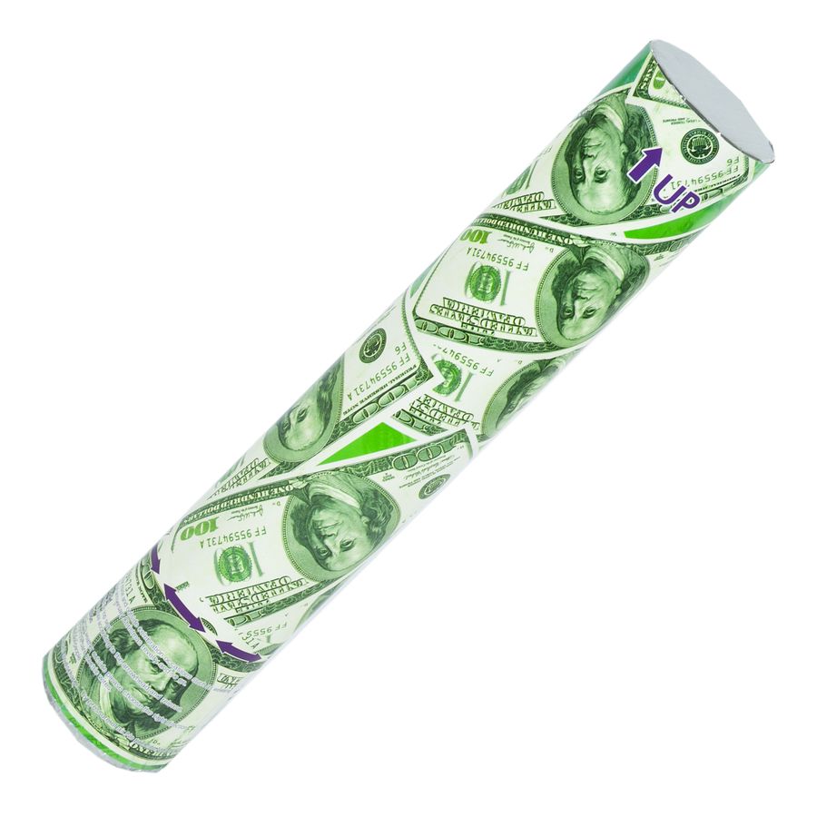Хлопушка пневм. "Доллар" 28см. 100шт купюр, Unison (0894-30usd)