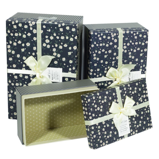 Подарункова коробка JX-C25, прямокутна, 26*17.5*10.5cm/23.5*15*9/18.5*12.5*7.5cm   3шт. в наборі (JX-C25)