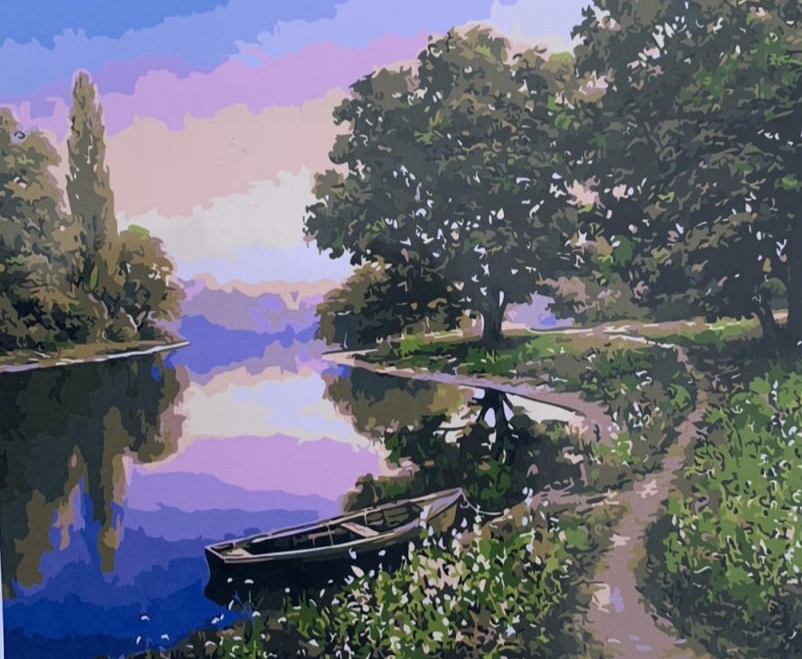 Картина по номерам "Озеро" 40*50см,крас.-акрил,кисть-3шт. (6061EOTG_B)