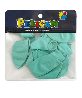 Кульки Pelican 10 '(26 см)  макарун ціановий, 10 шт/уп Зелений Pelican (811203)
