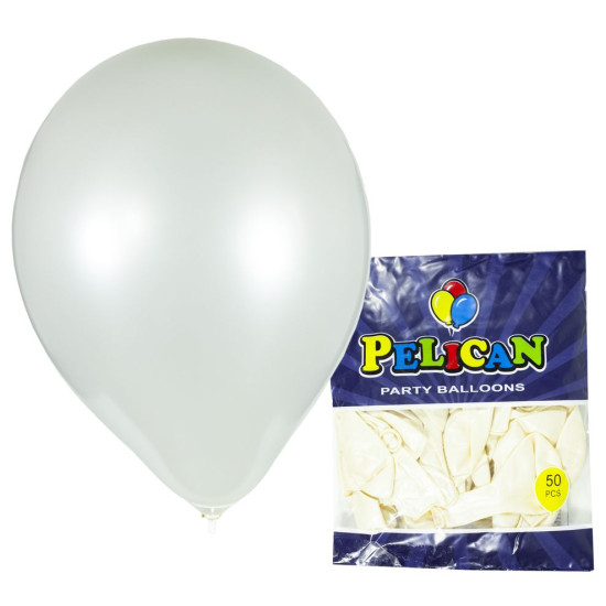 Шарики Pelican 10' (26 см), перламутр белый, 50шт/уп, 811721 (811721/1050-721)