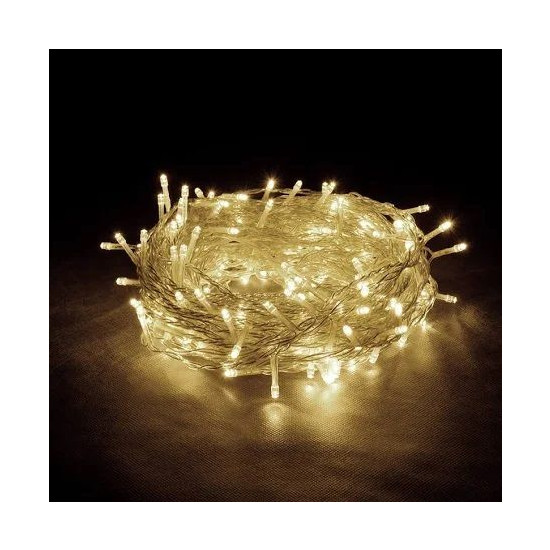 100 LED,  білий  теплий(прозорий провід) (1110-07)
