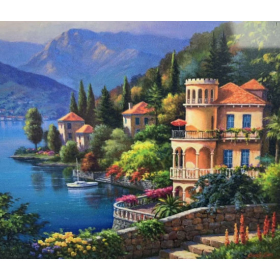 Картина по номерам 30*40см "Город у моря" OPP (холст на раме краск. кисти. ) (36EKTL_O)