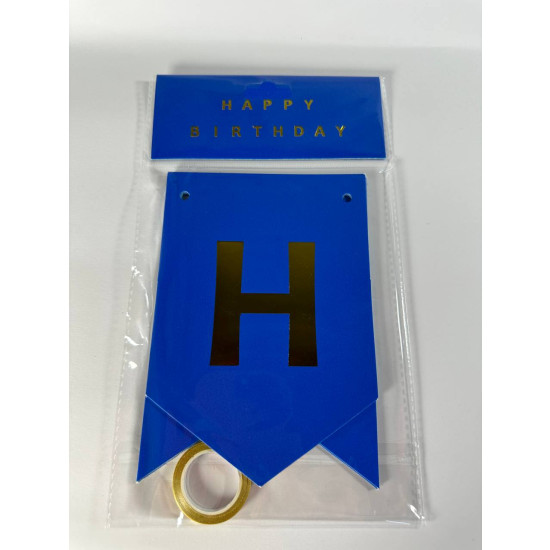 Гирлянда-флажки "Happy birthday"  12*17см,синий Синий Unison (HB-1095 blue)