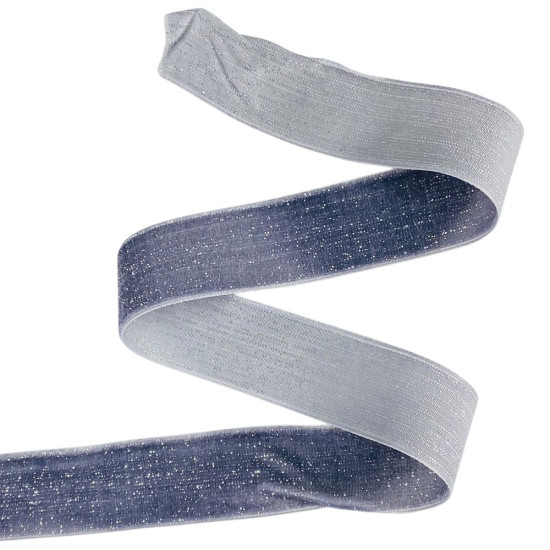 Бархатная лента  блестящая 2,5 см х 50 ярдов Серый Marill (D16725- dark gray)