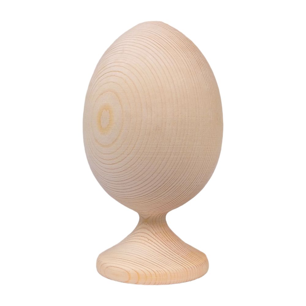 Пасхальне яйце на підставці, заготовка 12см Бежевий Без бренду (L00108)