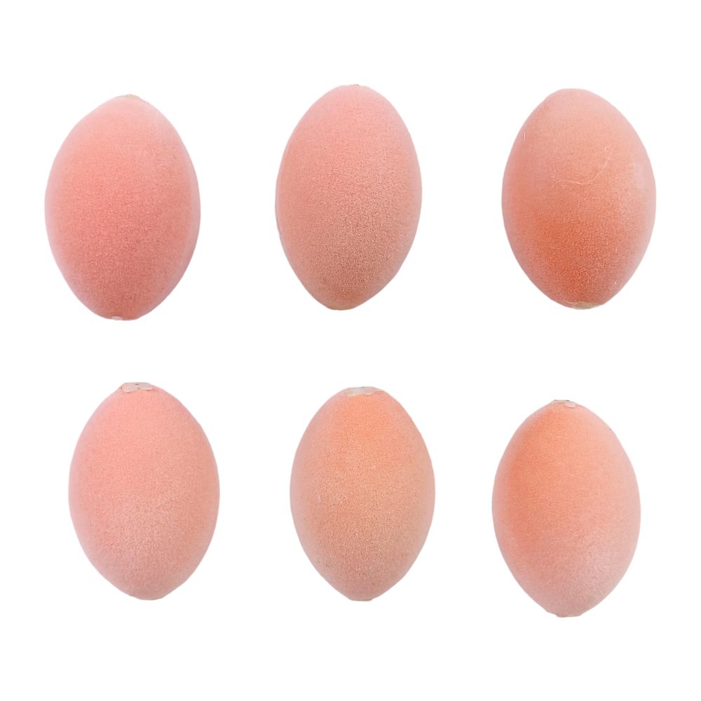 Набір яєць оксамит 6,5см макарун персик, 6шт Бежевий Unison (L00119)