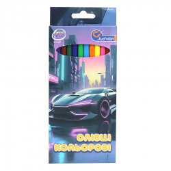 Карандаши пластикові "Sportcar" 12 кольорів, в картоне (1051-12Е)