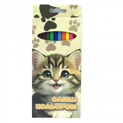 Карандаши пластикові "Кошеня" 12 кольорів, в картоне (1051-12B)