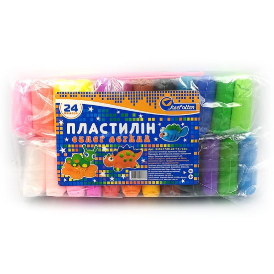 Легкий пластилін 24 кольори по 15 грам і стеки (34SL7720-24)