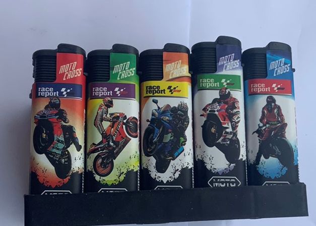 Зажигалка  MOTO CROSS (турбо пламя) Разноцветный Unison (835-2)