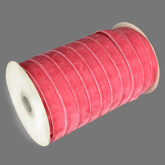 Оксамитова стрічка  1,5 см х 50 ярдів Рожевий Marill (D00815- 07)