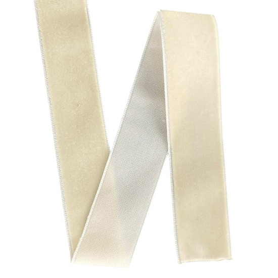 Оксамитова стрічка 2,5 см х 50 ярдів Бежевий Marill (D00825- 01)