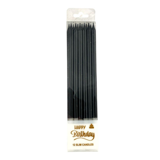 Набор свечей для торта  15,0см, черный, 12шт Черный (625622 black)