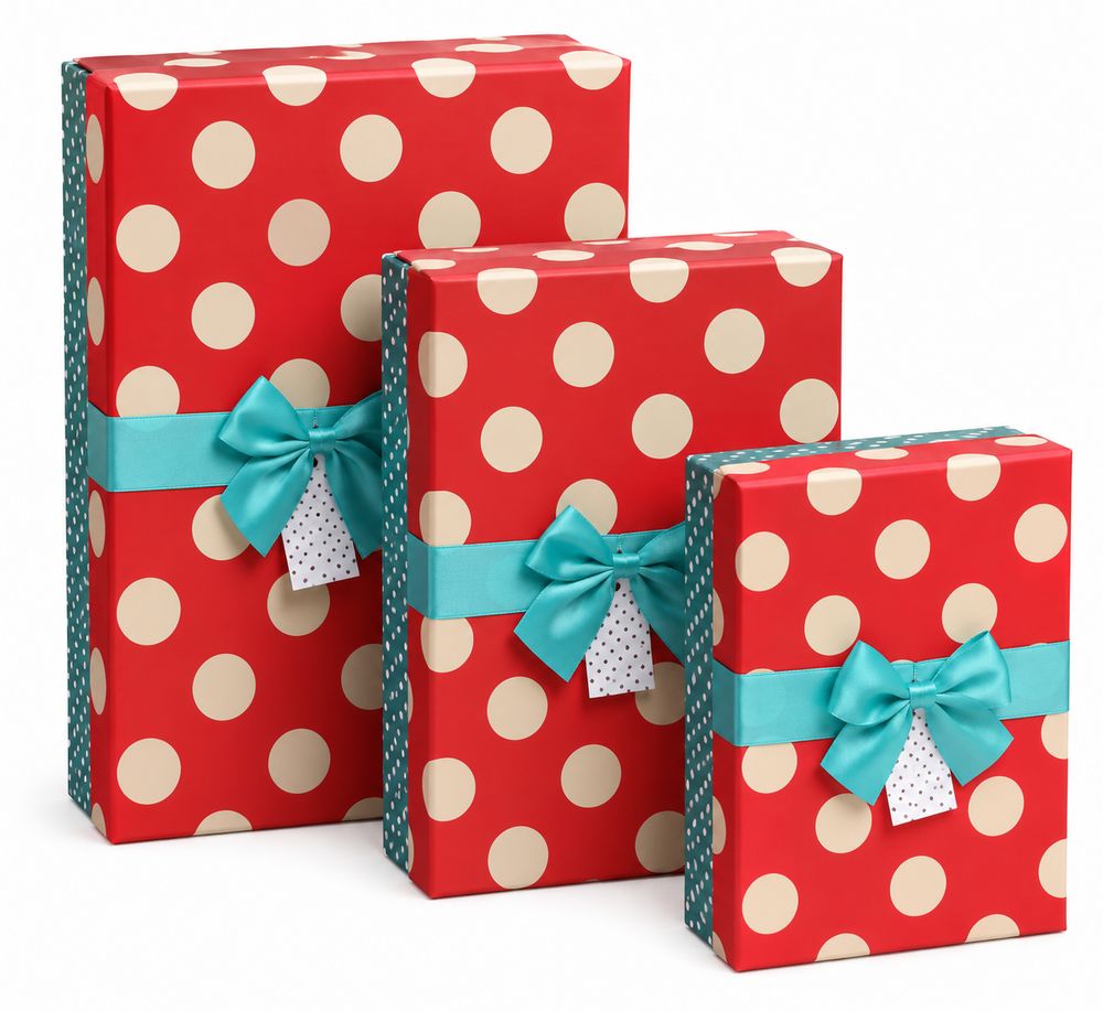 Подарункова коробка прямоутна, набір 3 шт, найбільша 37,5 × 26,5 × 10 см (BOX13-04246)