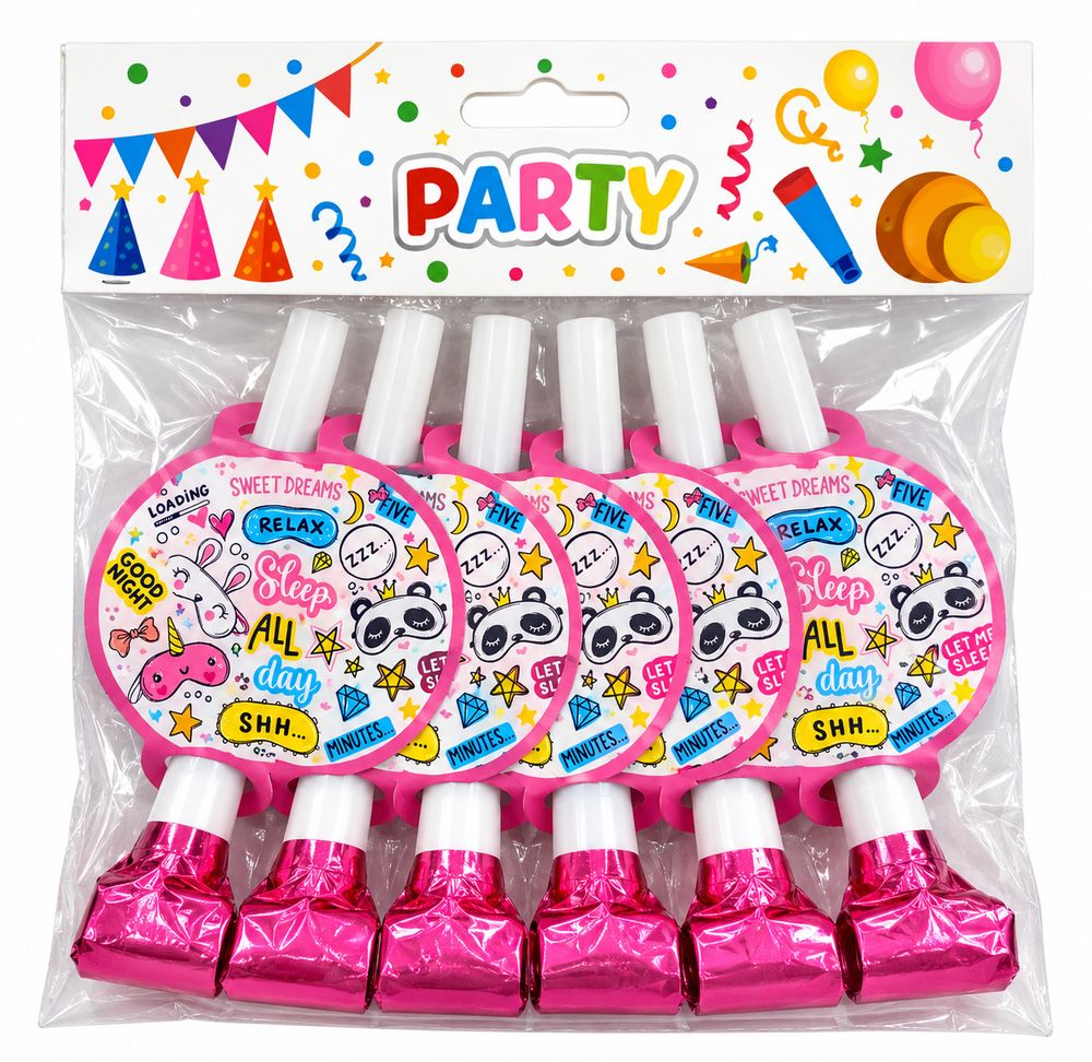 Дудочки 10шт рожеві Party (10391)