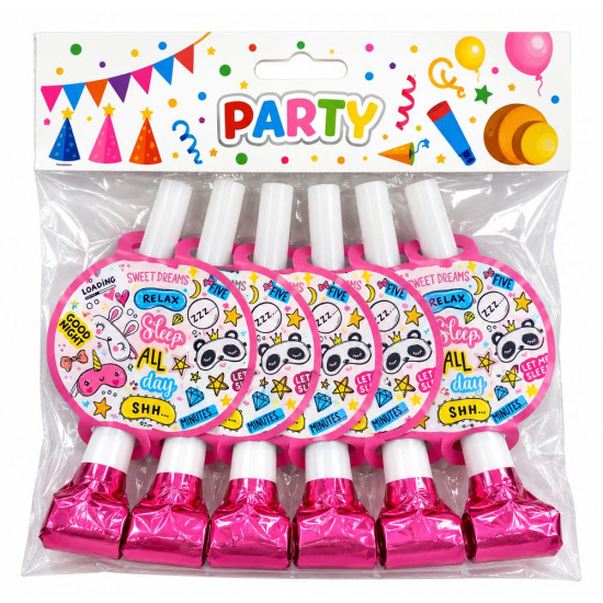 Дудочки 10шт рожеві Party (10391)