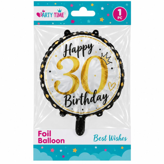 Кулька повітряна фольгована з цифрами Happy 30th Birthday (BP4096)