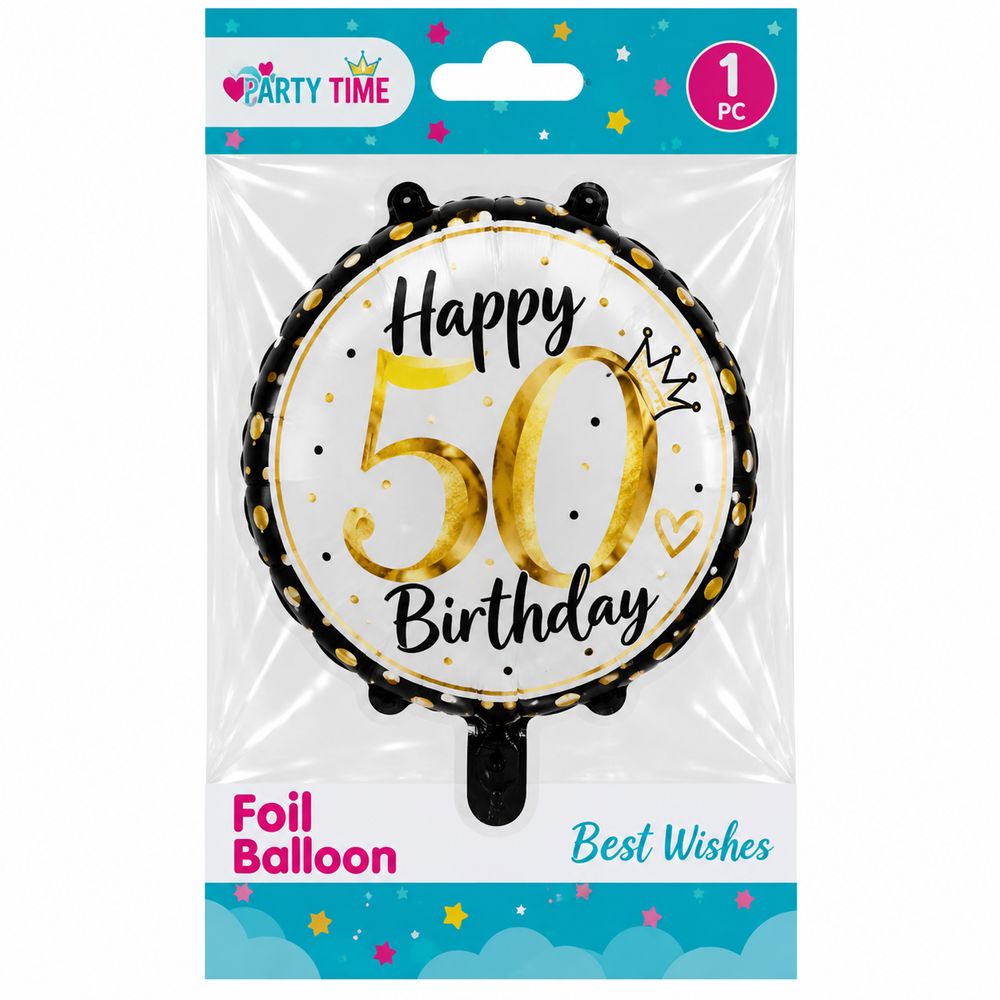 Кулька повітряна фольгована з цифрами Happy 50th Birthday (BP4098)