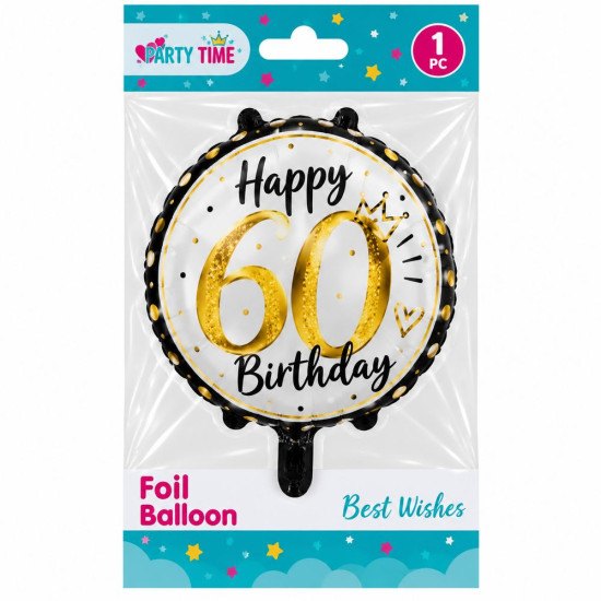Кулька повітряна фольгована з цифрами Happy 60th Birthday (BP4099)