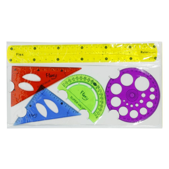 Набор гнущихся линеек 5шт Разноцветный Unison (5PCS)