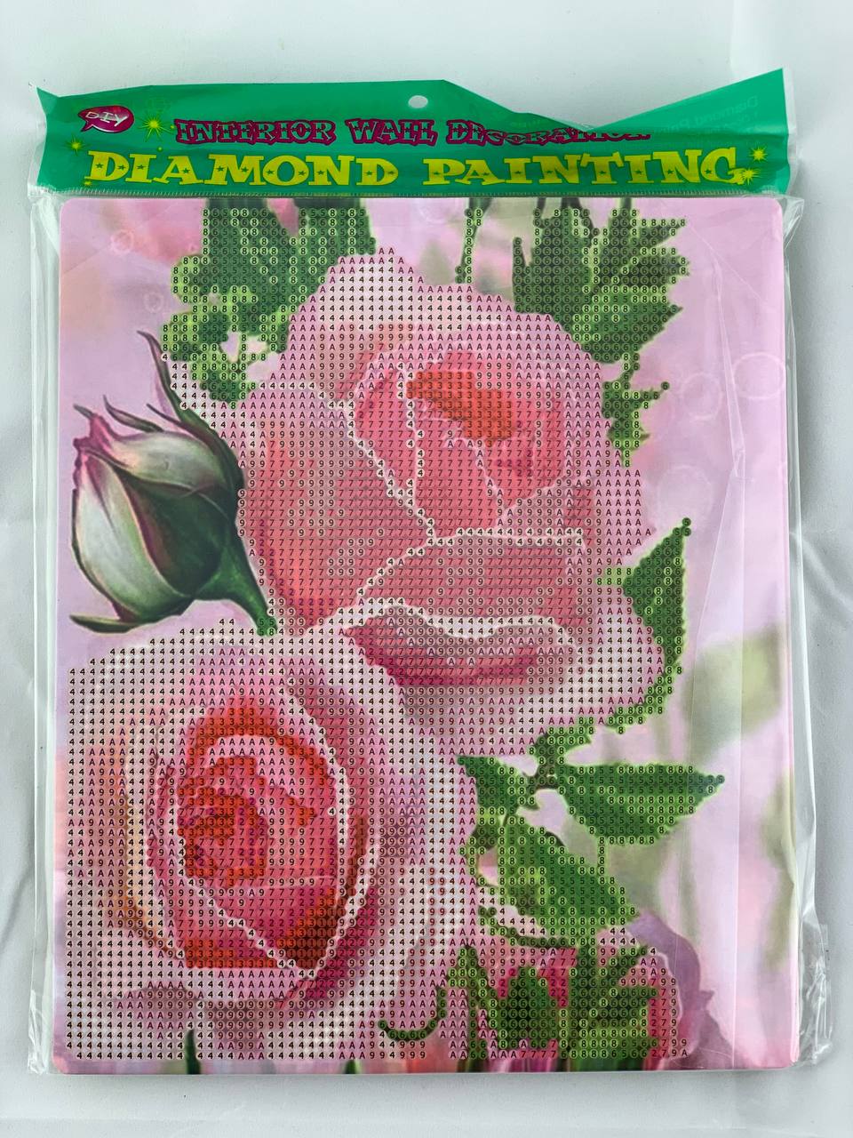 Алмазна мозаїка 21 х 25см "Рожеві троянди" Різнокольоровий Без бренду (D21256)