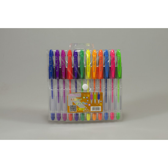 Ручки гелевые неоновые 12шт 12цветов Разноцветный Unison (M-1501-12)