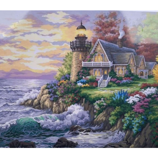 Картина за номерами 30*40см "Будинок біля моря" OPP (полотно на рамі фарб. пензля.) (0019EKTL_O)