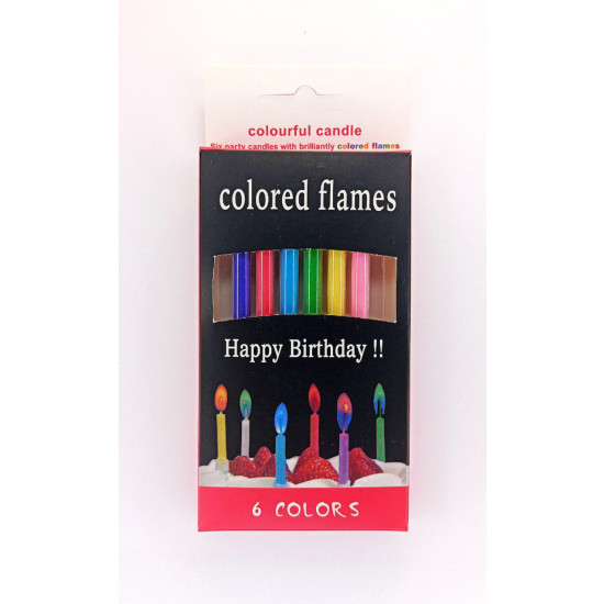 Свечи для торта с разноцветными огоньками, 8,5см, 6шт/уп Разноцветный Unison (1274)