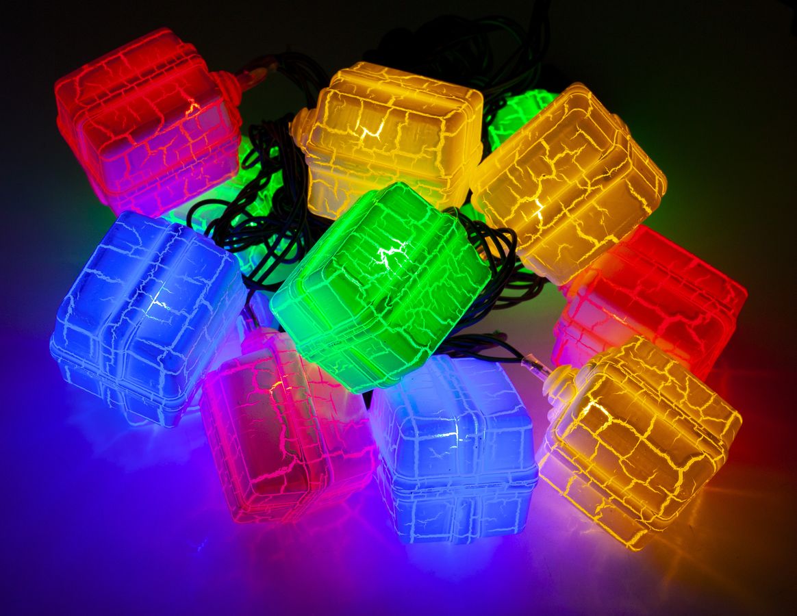 Гирлянда МРАМОР 12 LED  Подарок 5м + переходник  мульти Разноцветный Unison (1698-28)