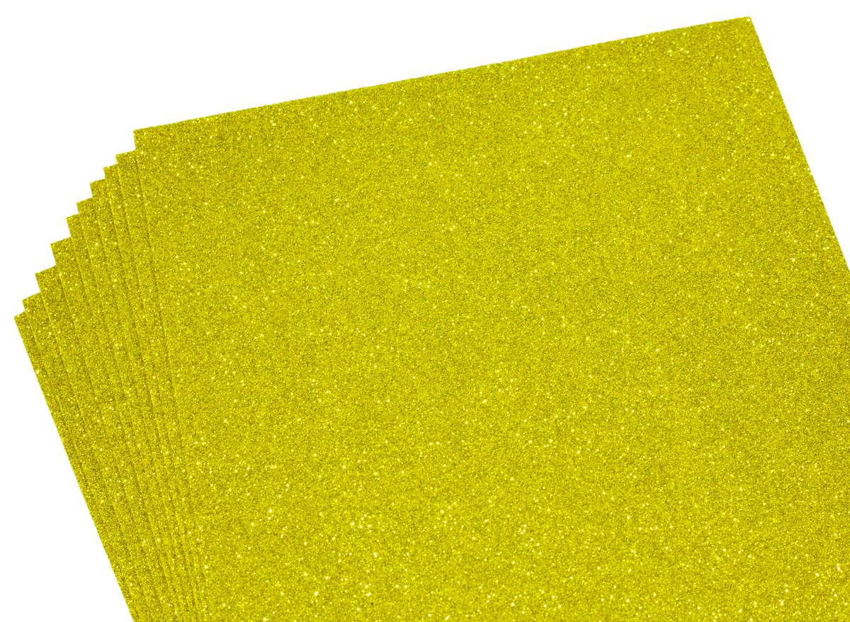 Фоамиран с глиттером 21 х 29,7см, 1,7мм, 10 листов, желтое золото Золотой Unison (17GLA4-056)