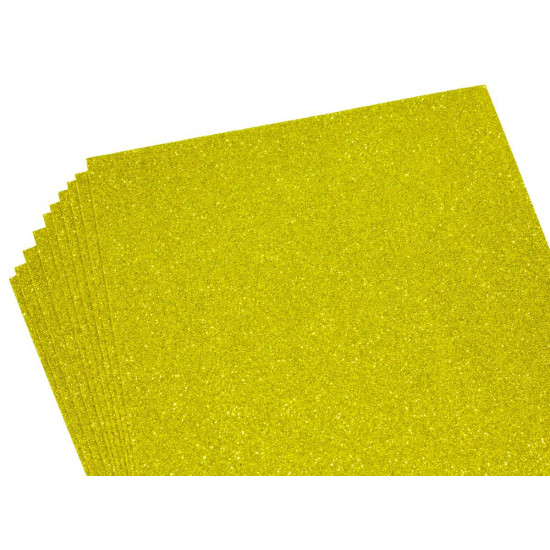 Фоамиран с глиттером 21 х 29,7см, 1,7мм, 10 листов, желтое золото Золотой Unison (17GLA4-056)