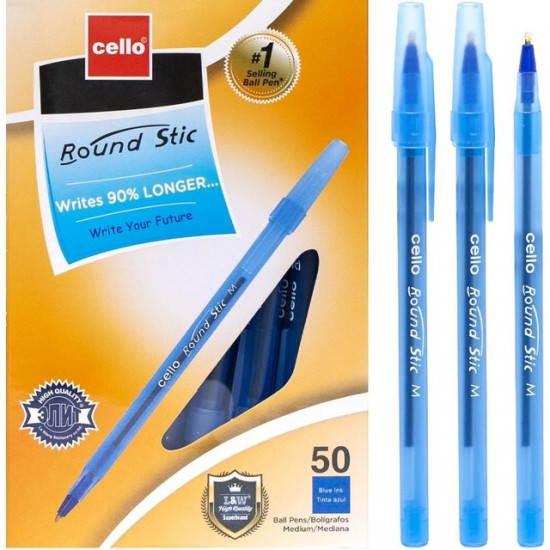 Ручка масляна "Cello" синя, (аналог BIC) 50шт Синій Без бренду (CL-2218)