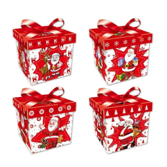 Коробка-бокс подарочная разборная "Новогодняя" 15 х 15 х 15см, 12шт/уп Красный Unison (bl2301-154)