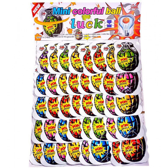 Хлопушка-бомбочка Mini colorful ball 70мм, 40шт/уп мікс Різнокольоровий Без бренду (MCBL-1)