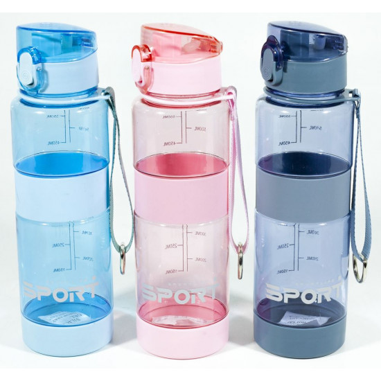 Пляшка для води "Sport" 600мл з петлею Різнокольоровий Без бренду (6178-1)